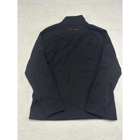 Spyder Full Zip Jacket Mens XL Black Red Fleece Lined Outdoor Warm Logo - Picture 12 of 13